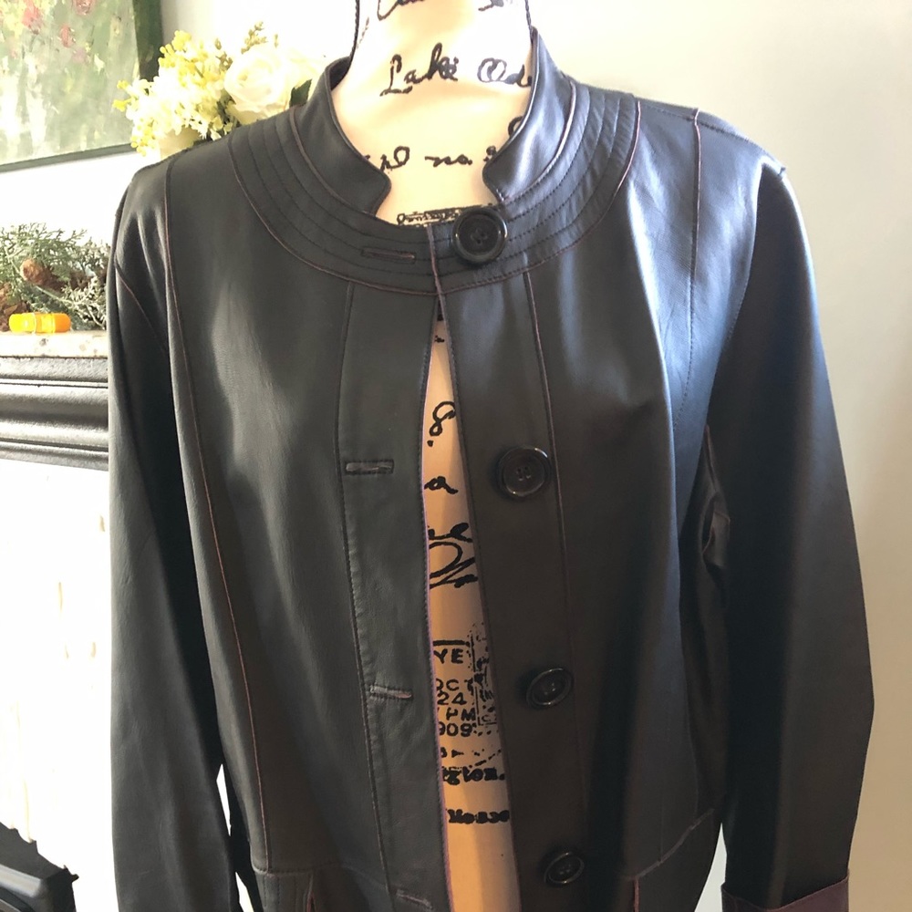 Reversible Black and Purple Leather Jacket